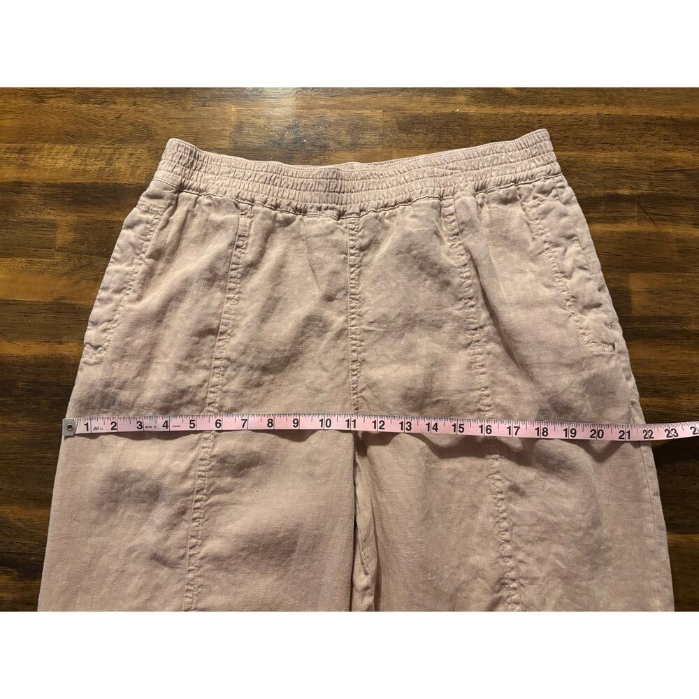 Wrap London Women’s 12 Pants Wide Leg 100% Linen Pull On High Rise Straight - Picture 8 of 11